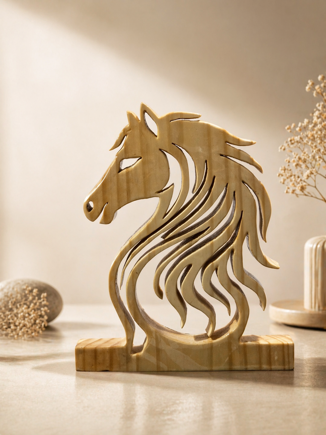 Celestia Arc Wooden Decor Sculpture in natural polished wood by UDSS Atelier